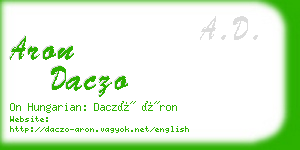 aron daczo business card